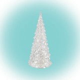 HOME CDM 12 LED-es asztali akril dísz, fenyőfa, színváltó, 5.5x12 cm