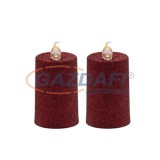 HOME CDS 2 LED-es gyertya szett, 2 db, 6 cm, bordó