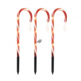 Home CDY3LED világító cukorbot szett, kül- és beltéri kivitel, 3 db cukorbot vezetékkel összekötve, cukorbotonként 5 db melegfehér LED