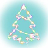 Home fenyőfa ablakdísz, színes (KID502M)