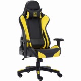 HOME Gaming Stuhl LC-Power 600BY black/yellow mit Rückenpolster (LC-GC-600BY) - Gamer Szék