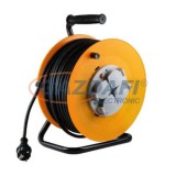 HOME HJR 10-30 Kábeldob, fém talp, 4 földelt aljzat, 30 m, IP44, 3 x 1,5 mm²