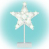 HOME KAD 20 STAR LED-es asztali dísz, csillag, műanyag, melegfehér világítás, 25x39 cm
