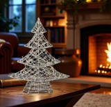 HOME KAD45 fém fenyő dekoráció, 160db melegfehér micro LED, 5 m tápvezeték, adapteres tápellátás, beltéri kivitel