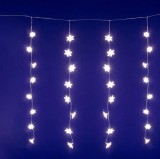 HOME KAF50WW LED-es hópehely fényfüggöny, 1,35 m, 50 db melegfehér LED, hálózati tápellátás, beltéri kivitel