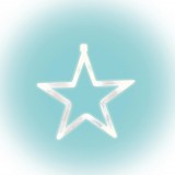 Home KID 411 csillag ablakdísz, 8 db LED, öntapadós elemtartó