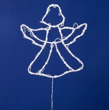 Home KID501BWW LED-es angyal ablakdísz, 33x30 cm, 35 db melegfehér LED, időzítő, elemes tápellátás, beltéri kivitel