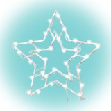 Home KID503WW csillag ablakdísz, kül- és beltéri kivitel, 35 db melegfehér LED, 2 tapadókorong, fehér tápkábel, 33 x 28 cm