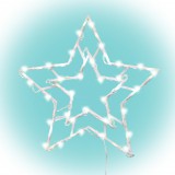 Home KID503WW csillag ablakdísz, kül- és beltéri kivitel, 35 db melegfehér LED, 2 tapadókorong, fehér tápkábel, 33 x 28 cm
