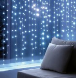 Home KIN126DWH DOT LED-es fényfüggöny, 0,9 m, 126 db hidegfehér DOT LED, állófényű, hálózati tápellátás, beltéri kivitel