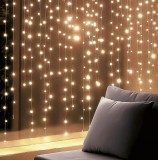 Home KIN168DWW DOT LED-es fényfüggöny, 168 db melegfehér DOT LED, állófényű, átlátszó vezeték, 12x14 LED, beltéri adapteres kivitel