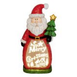 Home LED-es kerámia figura, Merry Christmas mikulás (KDC 48)