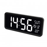 Home LTCJUMBO óra és hőmérő, asztali és fali óra, USB adapter hosszú, 3m vezetékkel, a környezethez alkalmazkodó fényerő