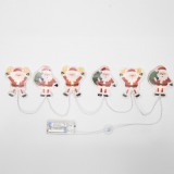 Home MLS6 LED-es mikulás fényfüzér, szilikon, 6db melegfehér LED, elemes tápellátás, beltéri kivitel