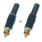 Home RCA 11MF RCA dugó pár, fém, aranyozott, törésgátló, fehér és piros