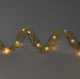 Home RLS10WW LED-es szalag mintákkal, arany színű szalag, 8 funkció, 100db melegfehér LED, elemes tápellátás, beltéri kivitel