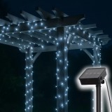 Home SLC100WH szolár fényfüzér, 100db hidegfehér LED, 7m hosszúság, zöld vezeték, kültéri kivitel