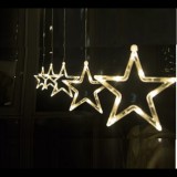 Home Styling 85 LED-es elemes Csillag-jégcsap kültéri-beltéri fényfüggöny, meleg fehér, 120 x 33 cm széles, 8 világítási móddal, IP44