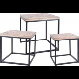 Home Styling Collection H&S Collection 3 darabos tíkfa kisasztal szett (436192)