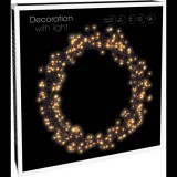 Home Styling Karácsonyi-adventi XXL 500 meleg fehér LED-es koszorú ajtódísz, 58 cm, IP44 hálózati adapteres, 8 féle fényjátékkal