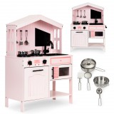 Homelux Fa játékkonyha, sütő, mikrohullámú sütő égők, kiegészítők