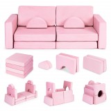 Homelux Moduláris gyerek kanapé 10 puha párnából, 2 személyes, rózsaszín