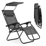 Homelux Összecsukható napozóágy napellenzővel szürke