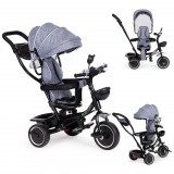 Homelux Tricikli háromkerekű forgatható ülés napellenző szürke