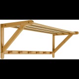 HOMEPRO Fali polc akasztókkal, tömör bambusz természetes árnyalatú (8591957693596)