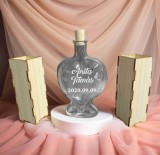 Homokszertartás szett szív üveg