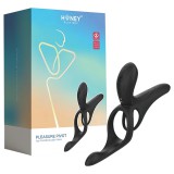 Honey Play Box Pleasure Pivot - okos vibrációs pénisz- és heregyűrű (fekete)