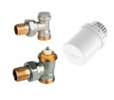 Honeywell G3/4˝-KM termosztatikus radiátorszelep SZETT - eurokónuszos, sarok (T3019+V2026+V2427)