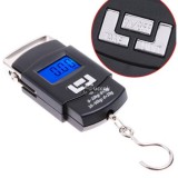 Hordozható akasztós digitális mérleg, maximum 50 kg teherbírással, utazáshoz és háztartási használatra