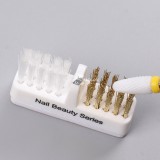 Hordozható elektromos körömcsiszoló fej tisztító kefe kettős réz drótkefével manikűr fúrófejekhez