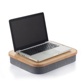 Hordozható fából és vászonból készült laptopasztal tárolótálcával, InnovaGoods