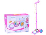 Hordozható Mikrofon-Állvánnyal-Diszkógömbbel-MP3 csatlakozóval-Hang és Fényhatásokkal-Rózsaszín