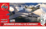 Hornby Airfix A50190 Then and Now Spitfire Mk.Vc és F-35B Lightning II repülőgép makett készlet