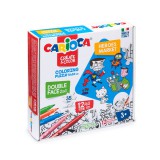 Hősök színezhető kétoldalú puzzle 12 db filctollal - Carioca