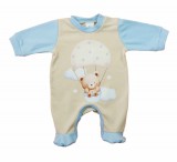 Hosszú ujjú rugdalózó, maci mintával