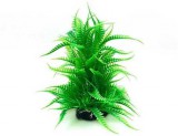 Hosszúkás levelű zöld hínár akváriumi műnövény 20 cm