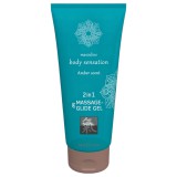 HOT Shiatsu 2in1 Amber Scent - masszázs síkosító - amber (200ml)