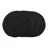 House Nordic Bombay asztali alátét, jutafonat, sötétszürke, kerek 38 cm 4 db