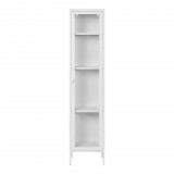 House Nordic Brisbane keskeny vitrin, 1 üvegajtó, acél, fehér 40x35x180 cm