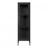 House Nordic Brisbane keskeny vitrin, 1 üvegajtó, acél, fekete 40x35x140 cm