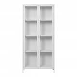 House Nordic Brisbane vitrin, 2 üvegajtó, acél, fehér 80x35x175 cm