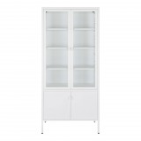 House Nordic Brisbane vitrin, 4 üvegajtó, acél, fehér 80x35x180 cm