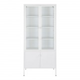 House Nordic Brisbane vitrin, 4 üvegajtó, acél, fehér 80x35x180 cm