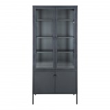 House Nordic Brisbane vitrin, 4 üvegajtó, acél, fekete 80x35x180 cm