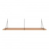 House Nordic Chiba fali polc, kőris furnér, fekete acél keret 120x29 cm