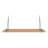 House Nordic Chiba fali polc, kőris furnér, fekete acél keret 80x29 cm